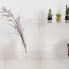 Sphere3 L180 x H180 x P30 cm estante transparente, fabricada na Itália Viadurini