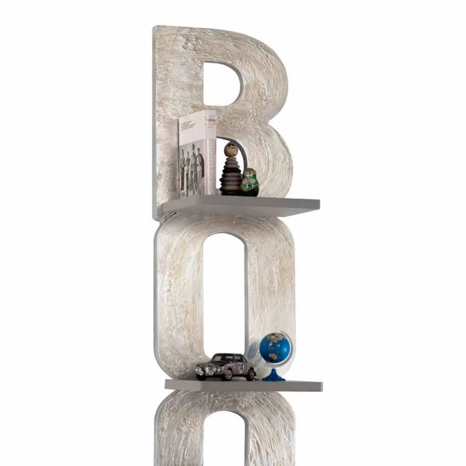 Estante de parede com design feito à mão na Itália 3 Nicla prateleiras Viadurini