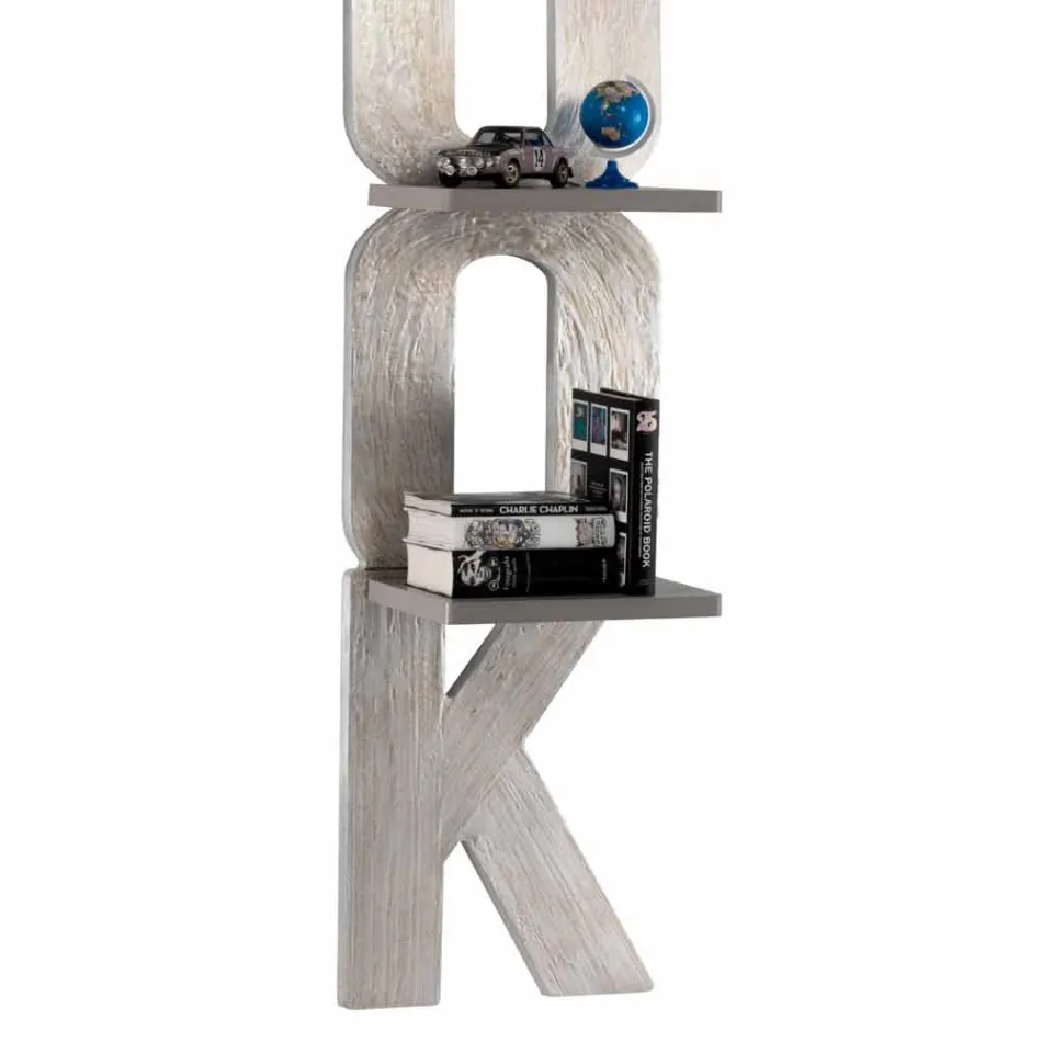 Estante de parede com design feito à mão na Itália 3 Nicla prateleiras Viadurini