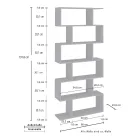 Estante de Parede com Design Vertical Sala de Estar em Madeira 3 Acabamentos - Minetta Viadurini