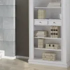 Estante com 6 compartimentos abertos e 2 gavetas Made in Italy - Flora Viadurini