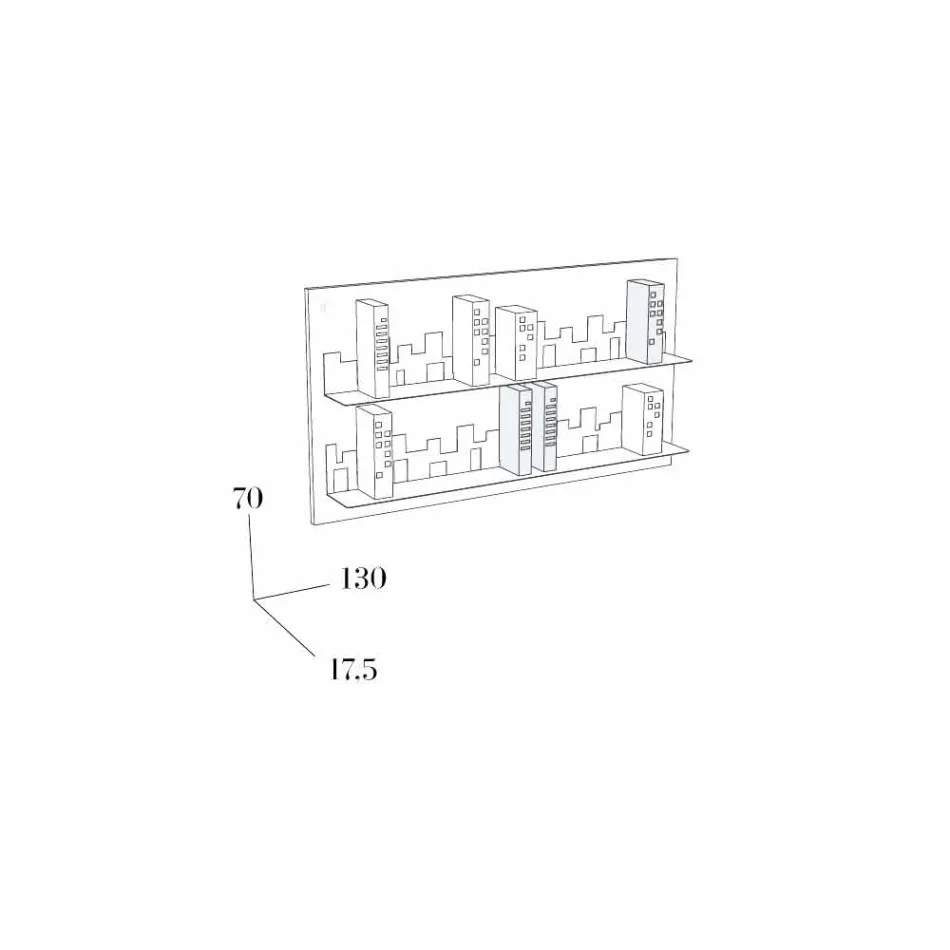 Biblioteca para Pendurar Skyline 130x70 Mabele Viadurini