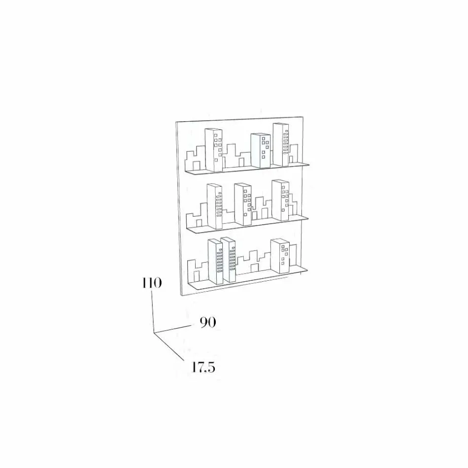 Biblioteca para Pendurar Skyline 90x110 Mabele Viadurini