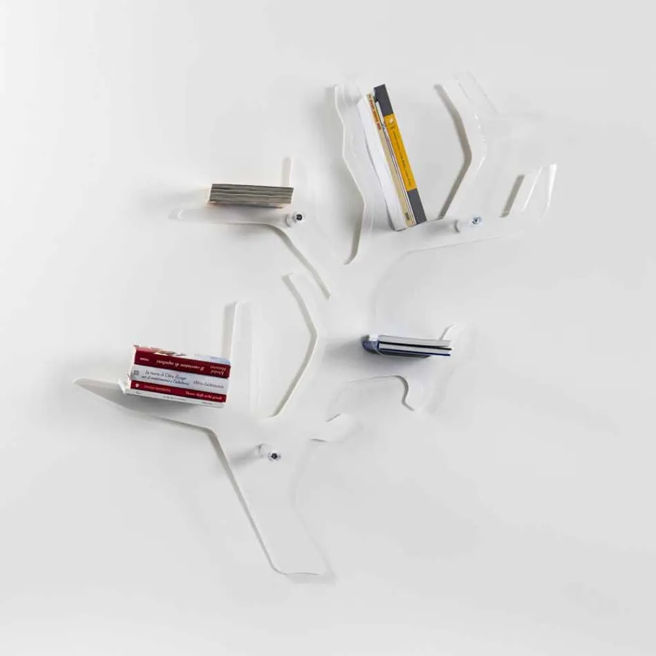 Prateleira de parede branca contemporânea Carol, made in Italy Viadurini