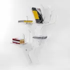 Prateleira de parede branca contemporânea Carol, made in Italy Viadurini