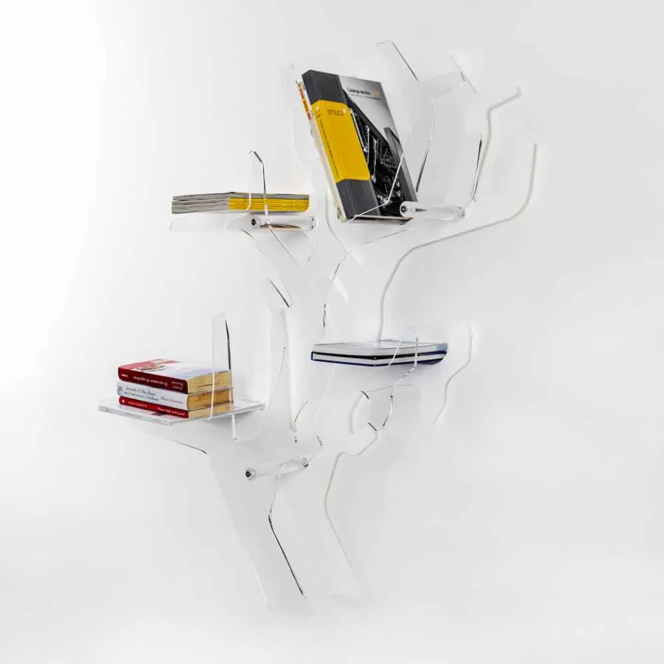 Prateleira de parede branca contemporânea Carol, made in Italy Viadurini