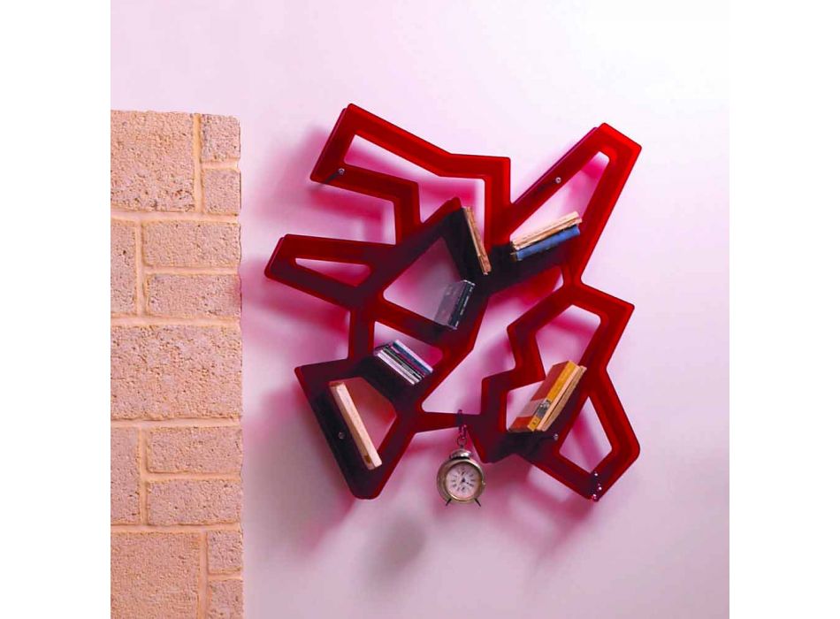 Estante modular de parede em metal cromado e metacrilato de Heddy Viadurini