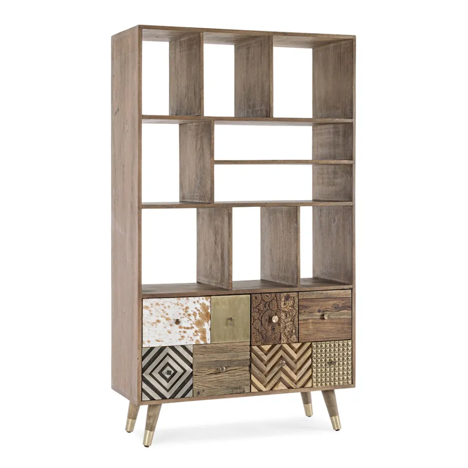 Estante Sala em Madeira Mango e Portas Recicladas Homemotion - Auriel Viadurini