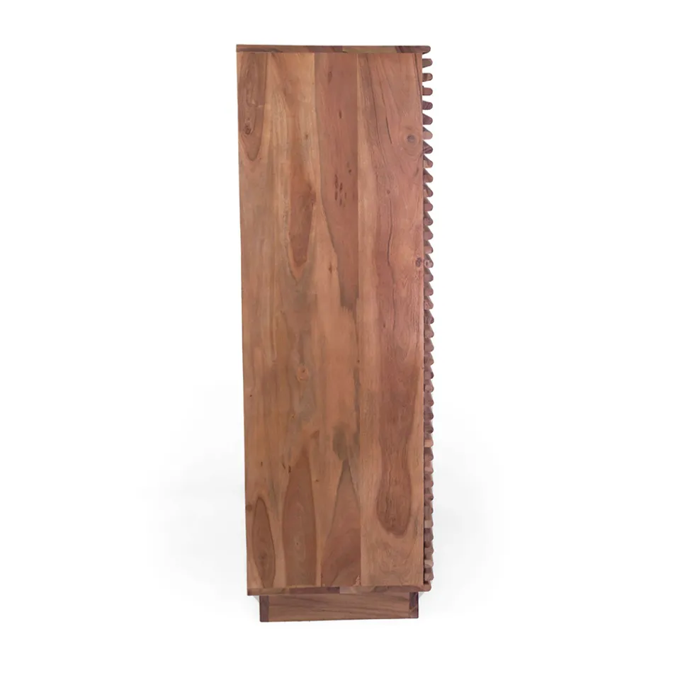 Estante de sala de estar em madeira de acácia - Vortice Viadurini