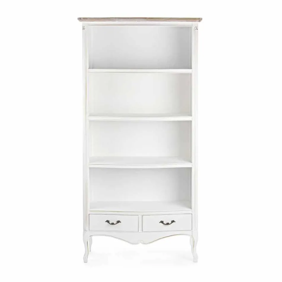 Estante Classic Floor em Madeira com Alças Metálicas Homemotion - Spina Viadurini