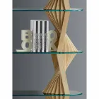 Estante Design Floor em Glass e Ash Wood Made in Italy - Aspide Viadurini