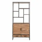 Estante Homemotion Piso em Aço Pintado com Prateleiras de Madeira - Zompo Viadurini