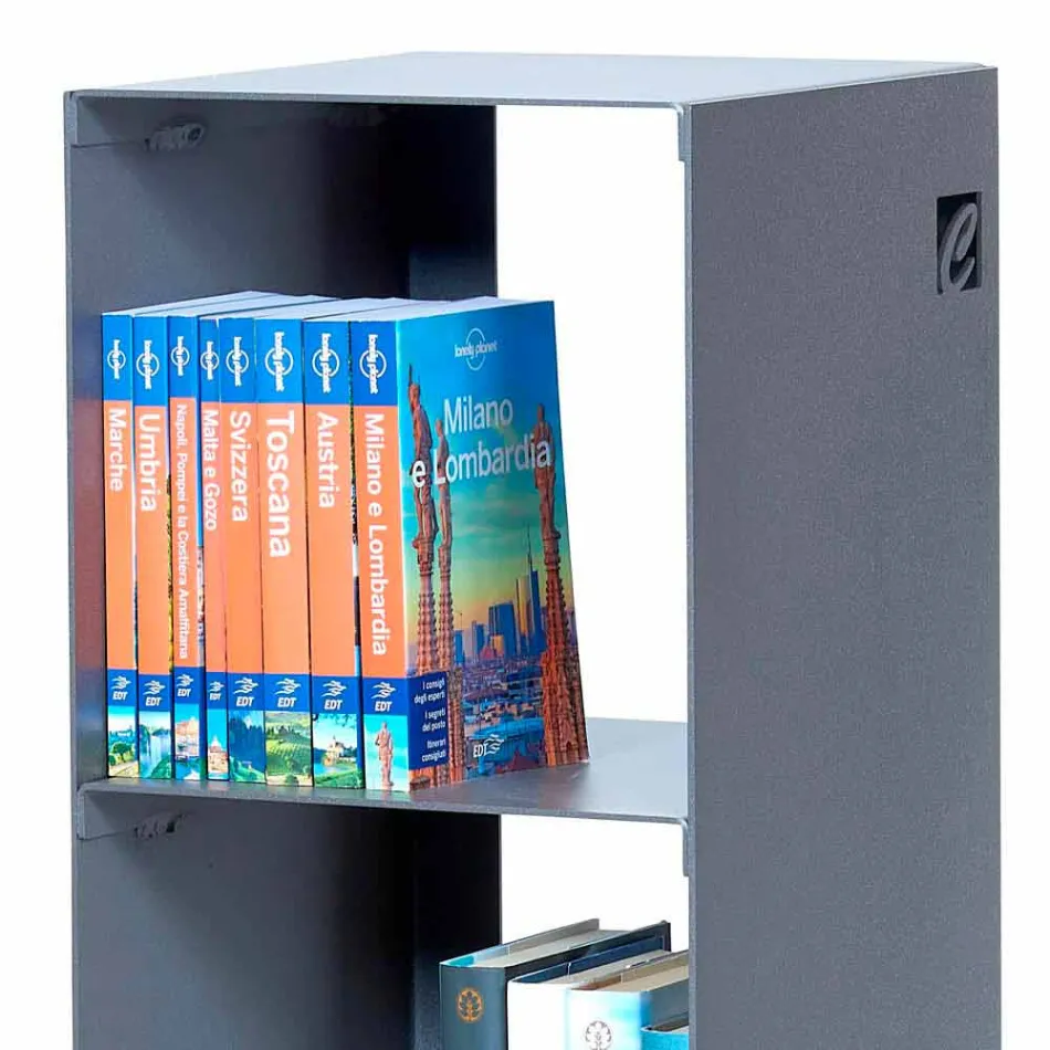 Estante de piso moderna em ferro preto, vermelho, branco ou cinza fabricada na Itália - Pls Viadurini