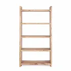 Estante Moderno Piso em Madeira Acácia com 5 Prateleiras Homemotion - Lauro Viadurini