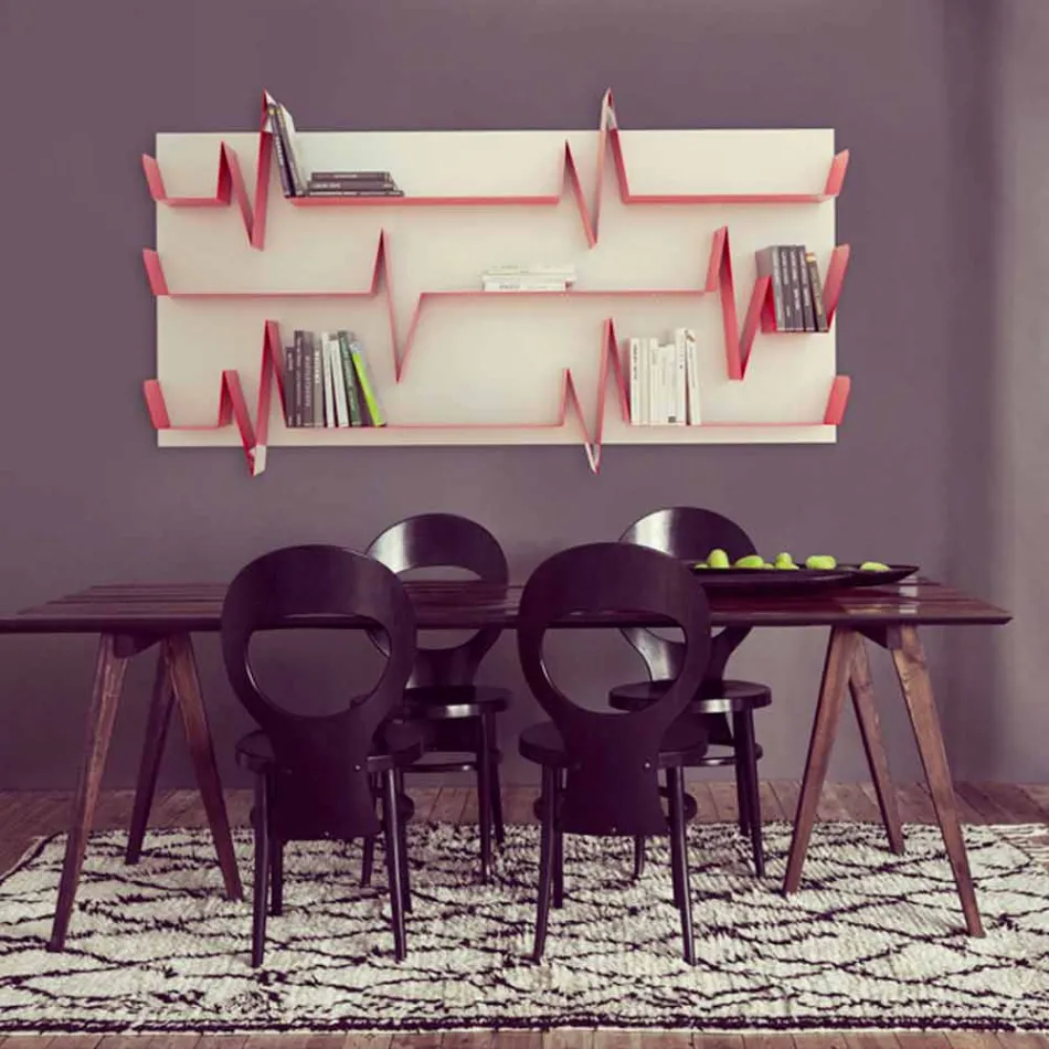 Biblioteca Design Battikuore 186x101 (3 prateleiras) Mabele Viadurini