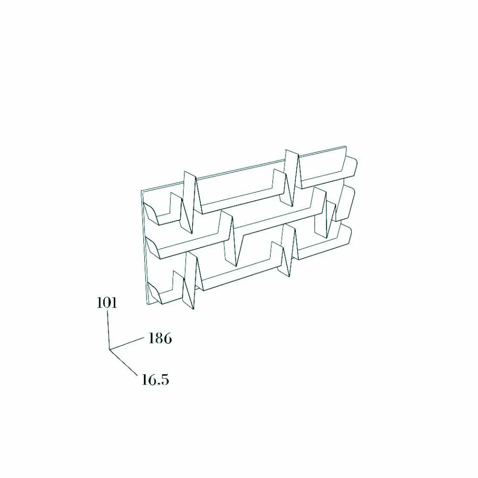 Biblioteca Design Battikuore 186x101 (3 prateleiras) Mabele Viadurini