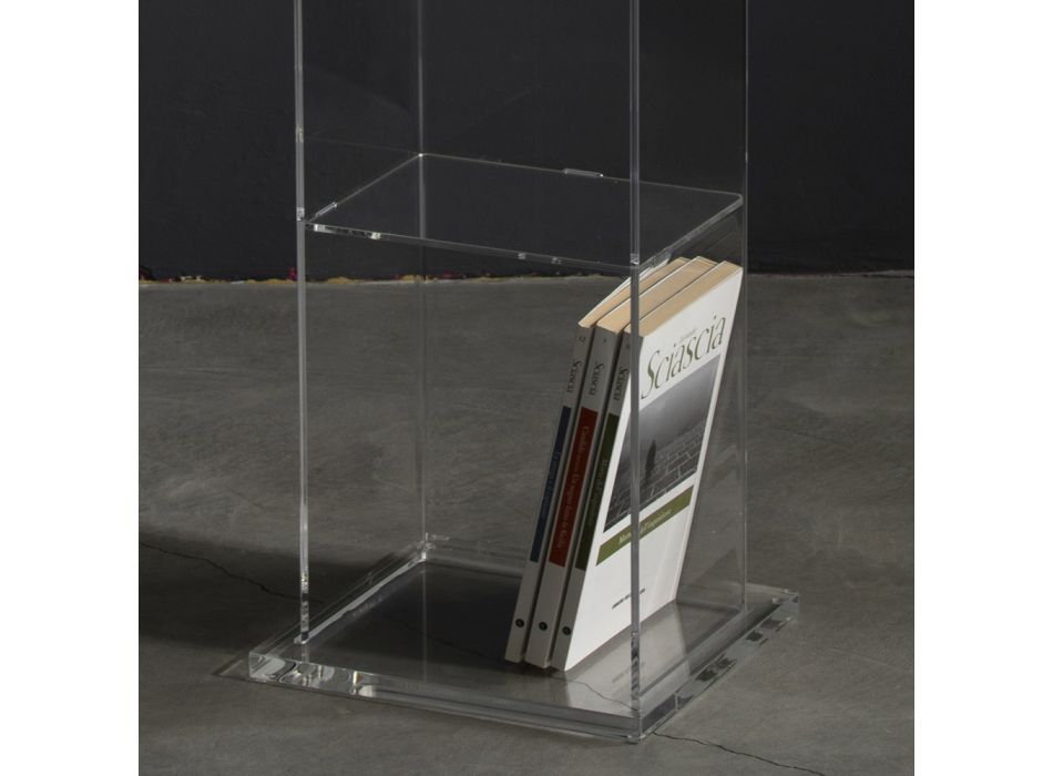 Estante com coluna independente em cristal acrílico transparente - Corrige Viadurini