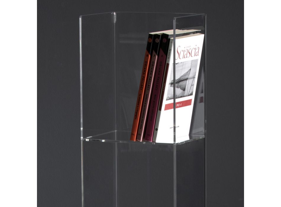 Estante com coluna independente em cristal acrílico transparente - Corrige Viadurini