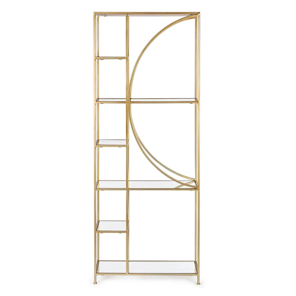 Estante independente em aço e vidro com design elegante - Noralea Viadurini