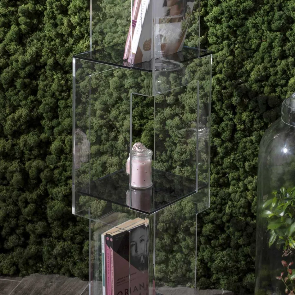 Estante Autoportante em Cristal Acrílico Transparente ou Fumado - Icaria Viadurini