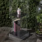 Estante Autoportante em Cristal Acrílico Transparente ou Fumado - Icaria Viadurini