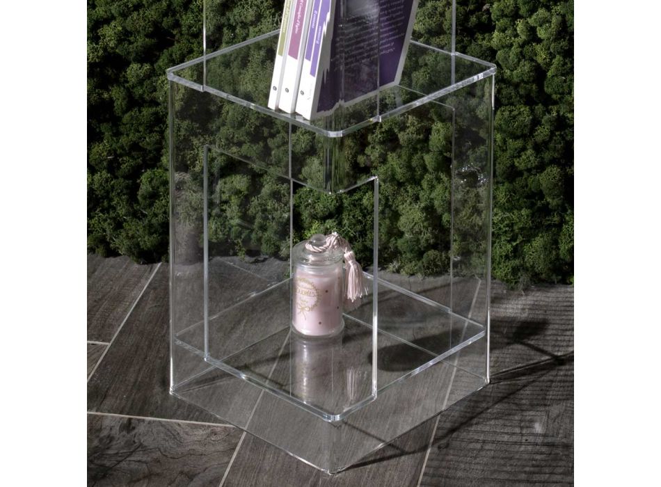 Estante Autoportante em Cristal Acrílico Transparente ou Fumado - Icaria Viadurini