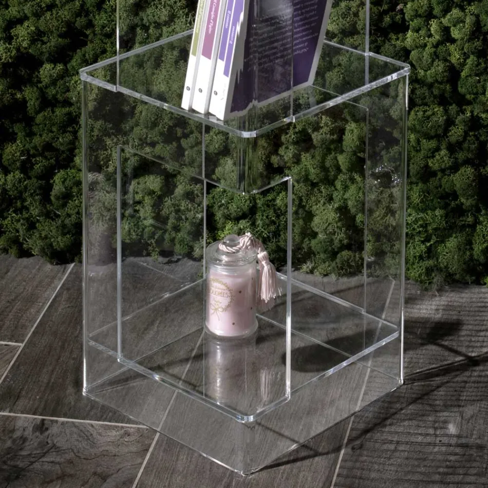 Estante Autoportante em Cristal Acrílico Transparente ou Fumado - Icaria Viadurini