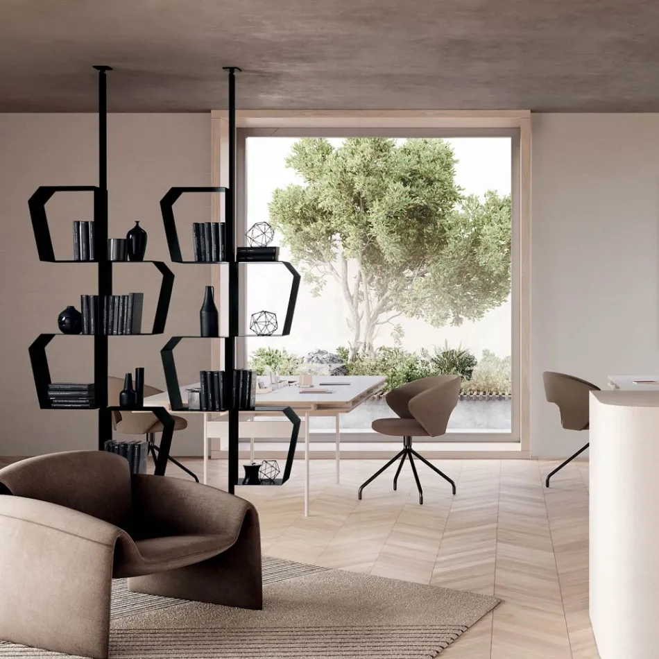 Estante de metal pintado com pés ajustáveis, fabricada na Itália - Fernanda Viadurini