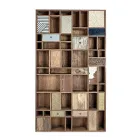 Estante Mango Wood e Gavetas Recicladas com Decoração Homemotion - Auriel Viadurini