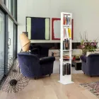 Estante de piso moderna com prateleiras de metal branco fabricadas na Itália - Bolívia Viadurini