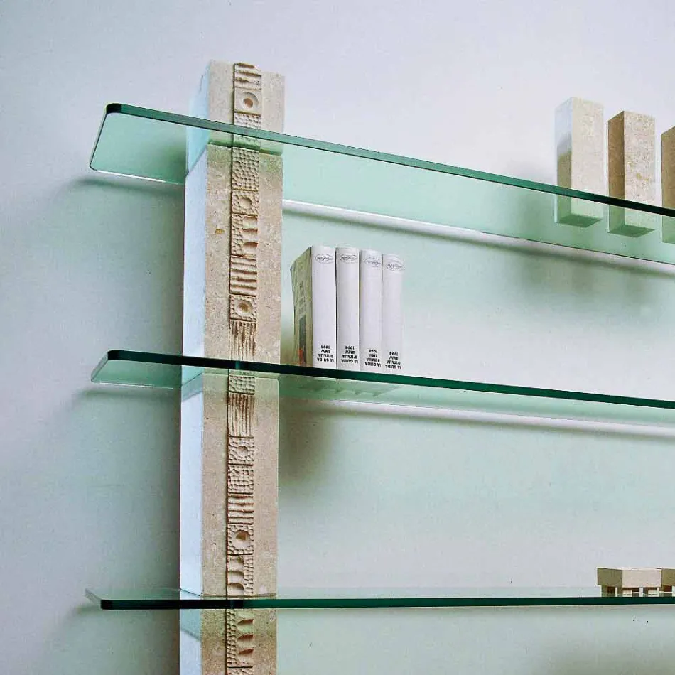 Galeno pedra modular e biblioteca de cristal com design moderno Viadurini