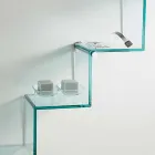 Estante de Objetos na Parede Design Original em Escada de Vidro - Volano Viadurini