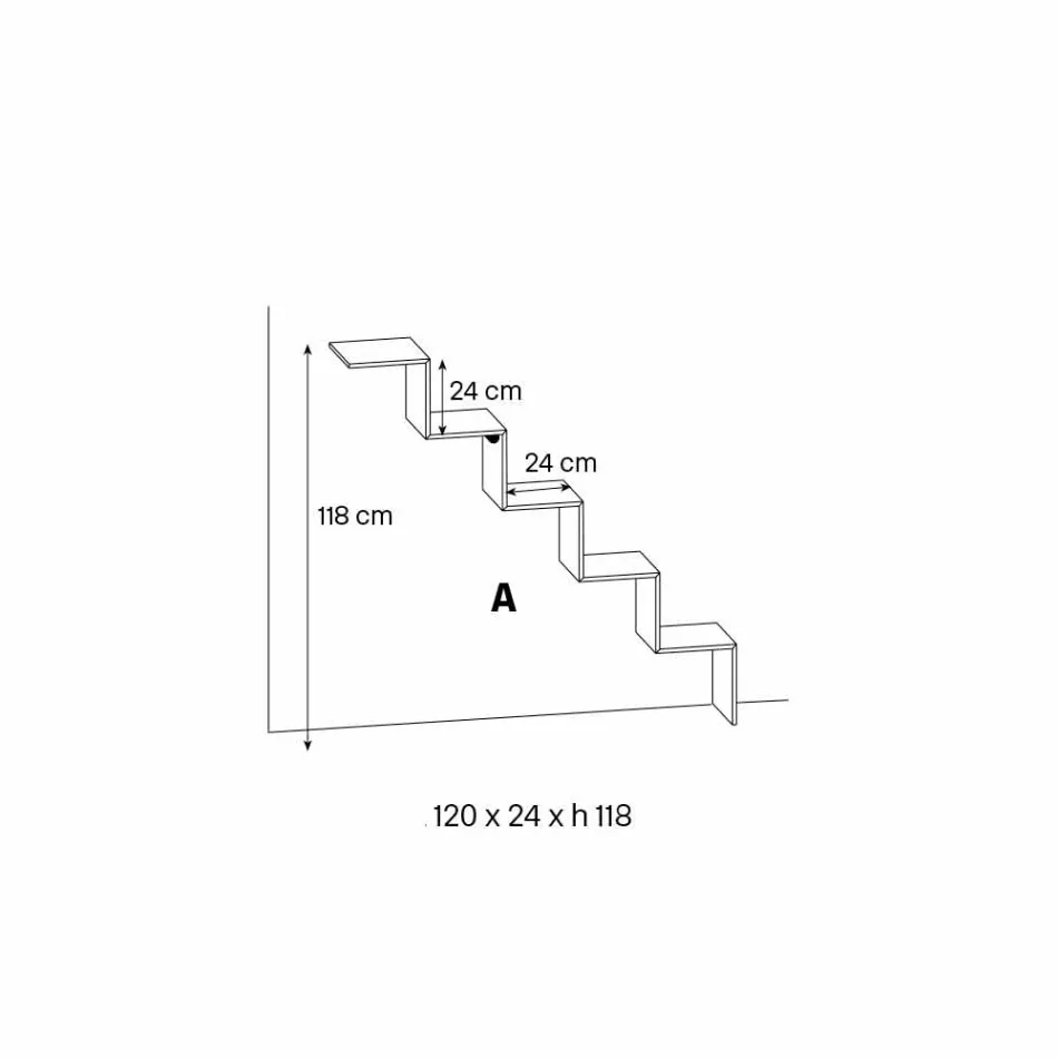 Estante de Objetos na Parede Design Original em Escada de Vidro - Volano Viadurini