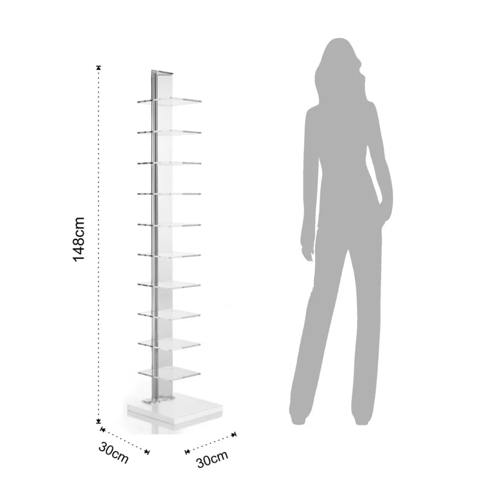 Estante em Acrílico Transparente - Cromado Viadurini