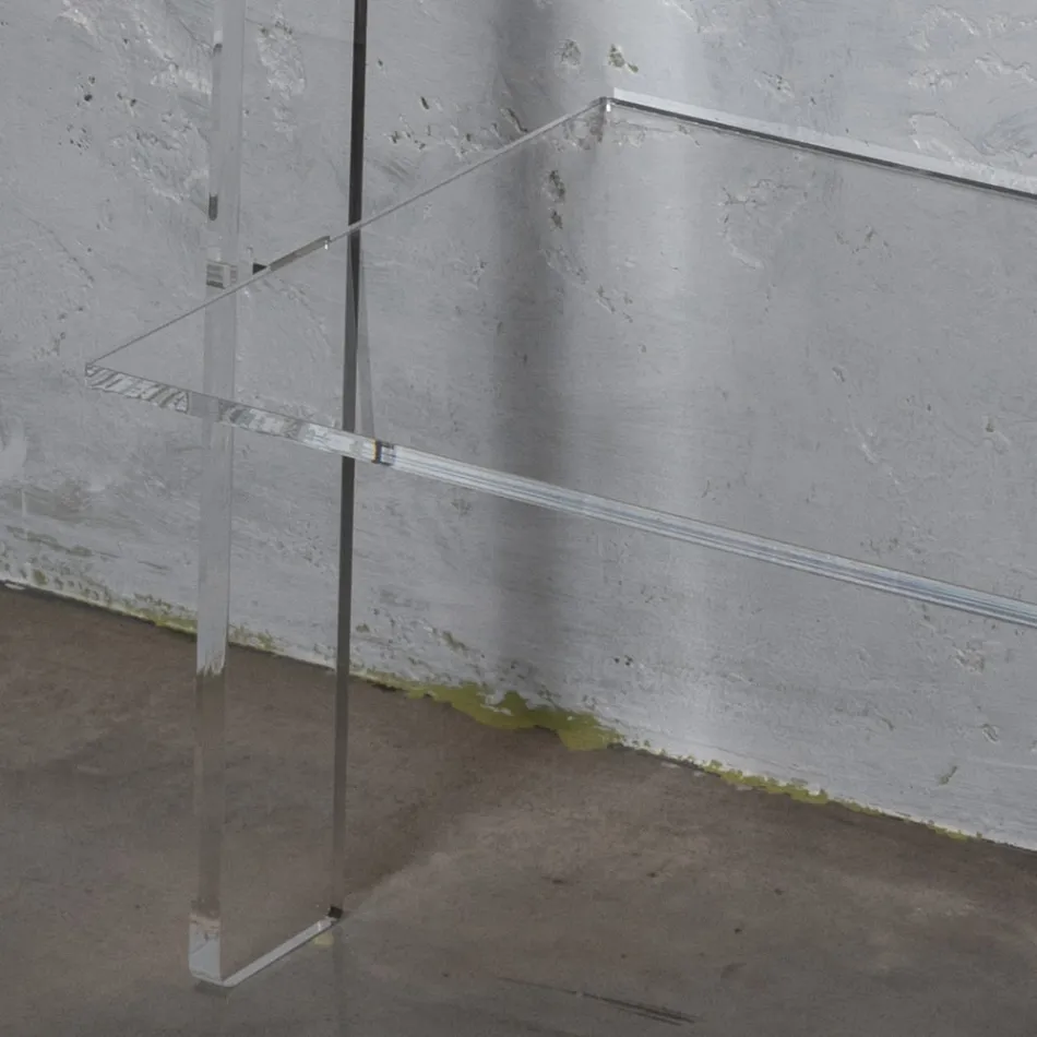 Estante de Sala em Cristal Acrílico Transparente 2 Tamanhos - Parotta Viadurini