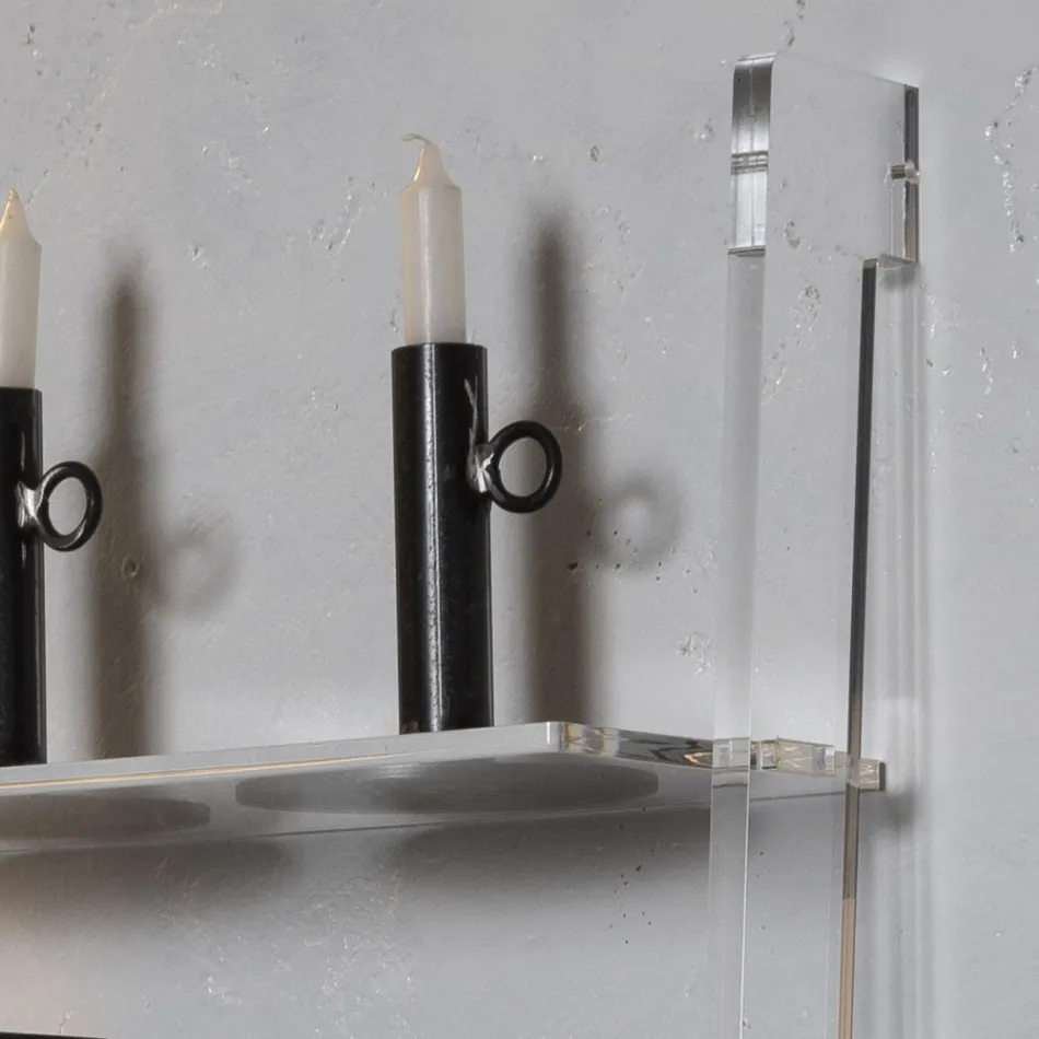 Estante de Sala em Cristal Acrílico Transparente 2 Tamanhos - Parotta Viadurini