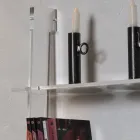 Estante de Sala em Cristal Acrílico Transparente 2 Tamanhos - Parotta Viadurini