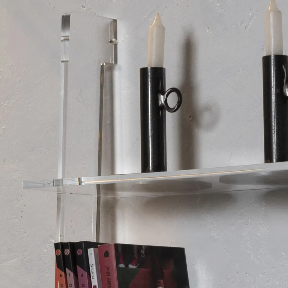 Estante de Sala em Cristal Acrílico Transparente 2 Tamanhos - Parotta Viadurini