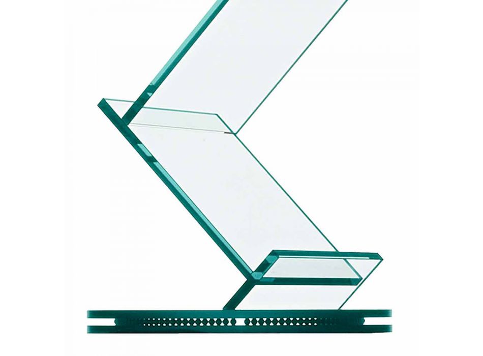 Estante Vertical em Vidro Transparente para Sala de Estar Independente - Brugo Viadurini