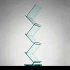 Estante Vertical em Vidro Transparente para Sala de Estar Independente - Brugo Viadurini