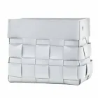 Porta-revistas de couro Lory design de parede, fabricada na Itália Viadurini