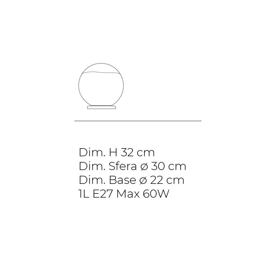 Luminária de mesa Isotta em vidro e metal, disponível em dois tamanhos, fabricada na Itália. Viadurini