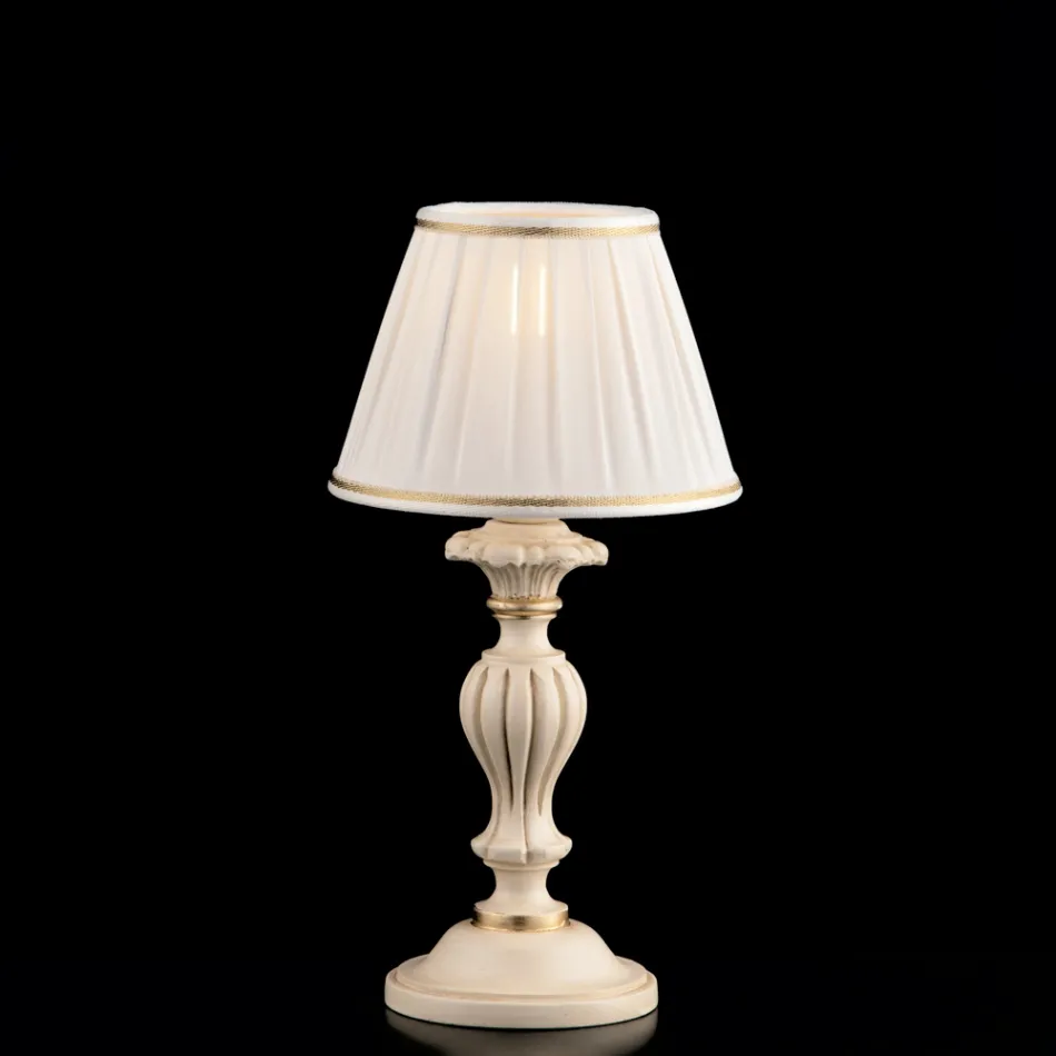 Abajur de madeira com cúpula fabricada na Itália para decoração de interiores - Milão Viadurini