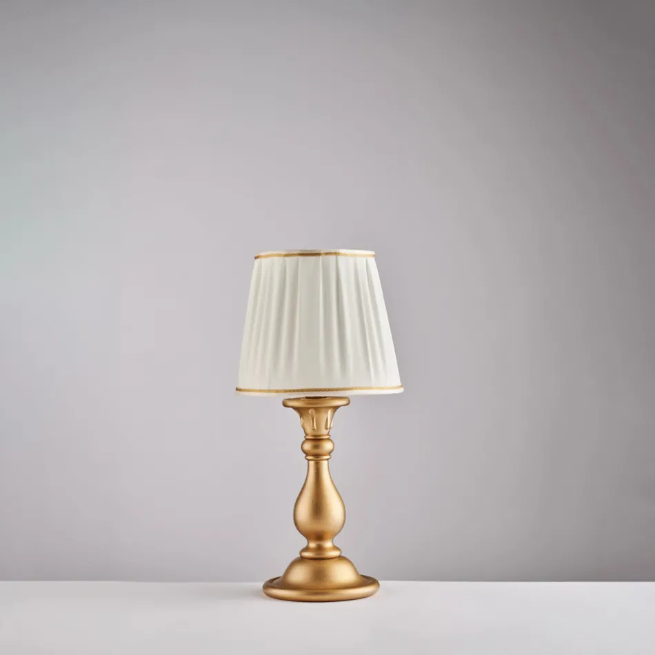 Abajur de madeira com cúpula fabricada na Itália para decoração de interiores - Siena Viadurini