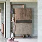 Aparador 2 Portas 2 Gavetas em Madeira Manga e Aço Homemotion - Signorino Viadurini