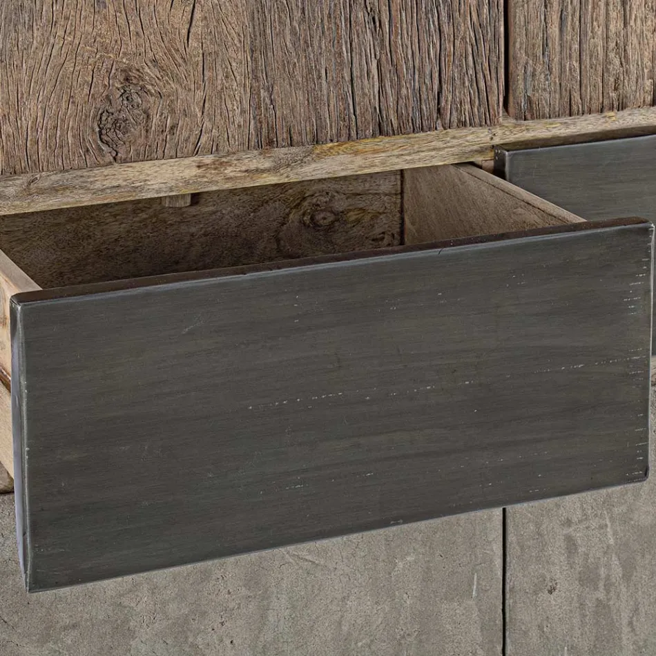 Aparador 2 Portas 2 Gavetas em Madeira Manga e Aço Homemotion - Signorino Viadurini