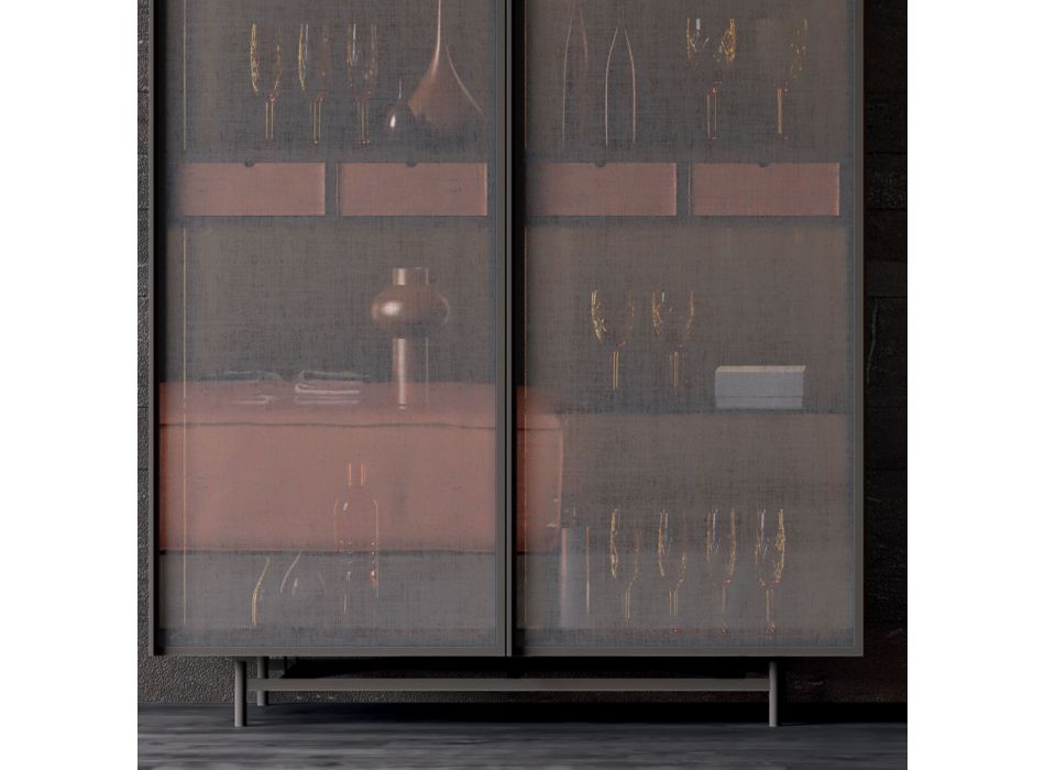 Aparador 2 portas em madeira ecológica e metal de alta qualidade made in Italy - Aaron Viadurini