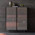 Aparador 2 portas em madeira ecológica e metal de alta qualidade made in Italy - Aaron