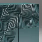 Aparador de 5 portas em MDF laqueado com decoração gravada e acabada à mão - Caranguejo Viadurini