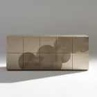 Aparador de 5 portas em MDF laqueado com decoração gravada e acabada à mão - Caranguejo Viadurini